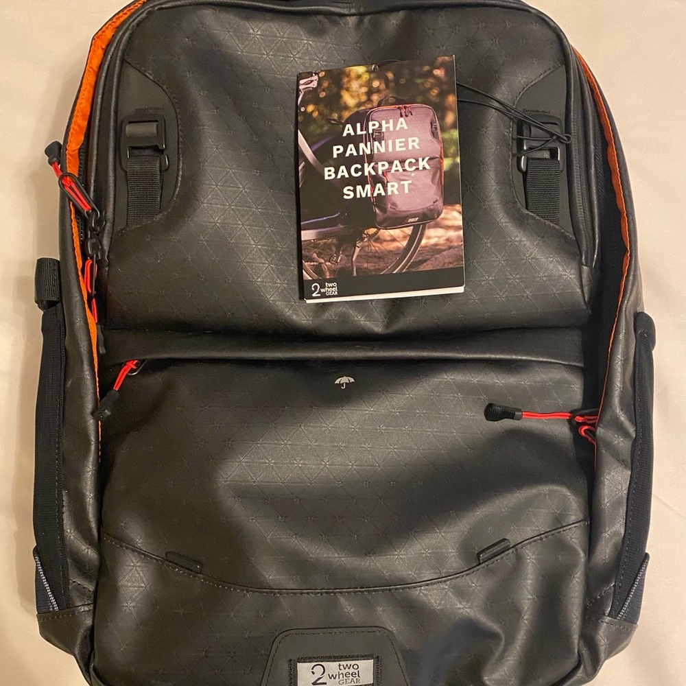 Alpha Pannier Backpack Smart - Black and Orange Converts Pannier to Backpack
